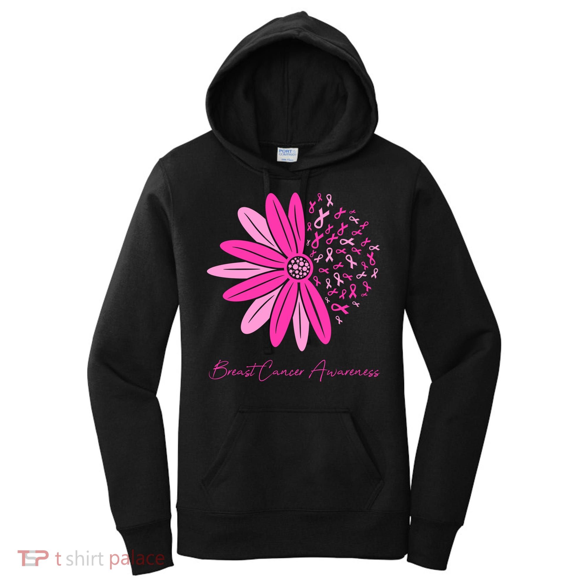 Breast Cancer Awareness Sunflower Ribbon Women's Hoodie