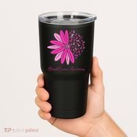 Breast Cancer Awareness Sunflower Ribbon Tumbler thumb 2