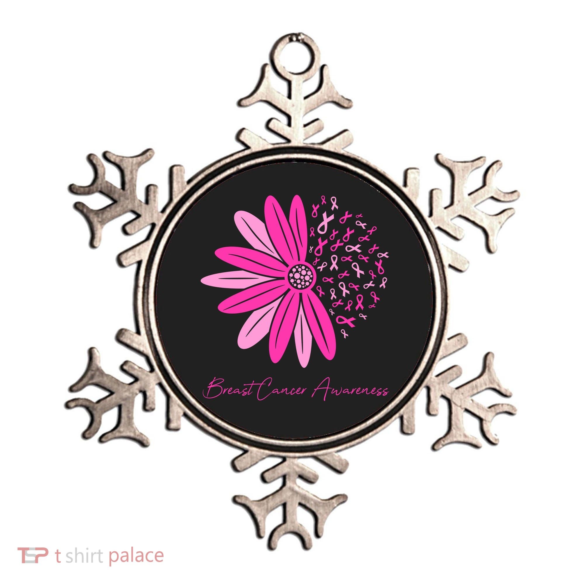 Breast Cancer Awareness Sunflower Ribbon Ornament