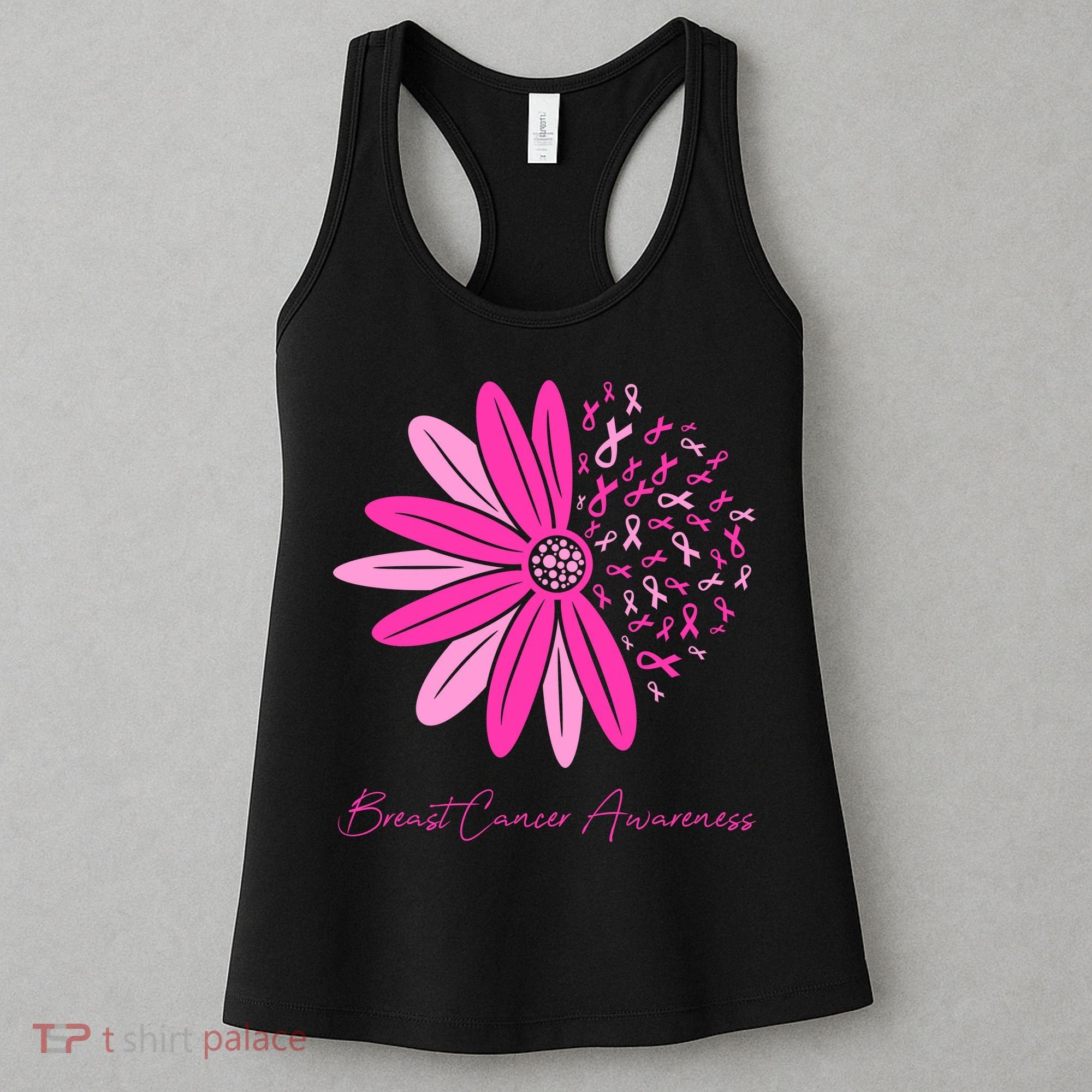 Breast Cancer Awareness Sunflower Ribbon Women's Tank Top