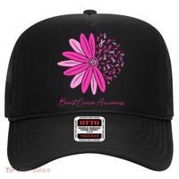 Breast Cancer Awareness Sunflower Ribbon Hat thumb 0