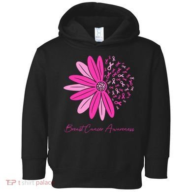 Breast Cancer Awareness Sunflower Ribbon Toddler Hoodie