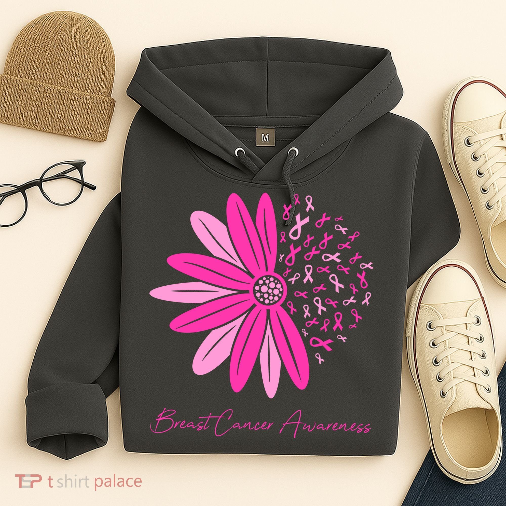Breast Cancer Awareness Sunflower Ribbon Hoodie