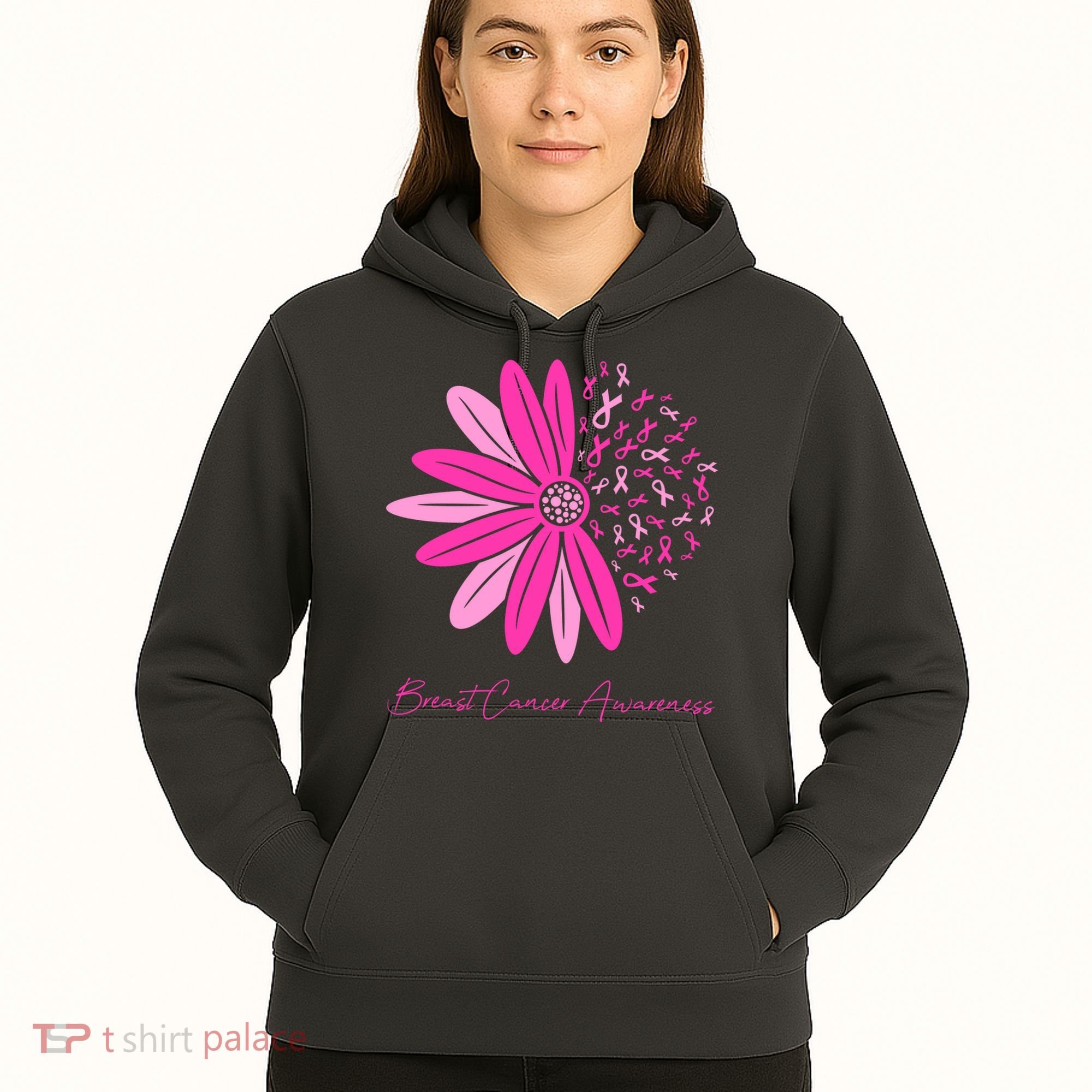 Breast Cancer Awareness Sunflower Ribbon Hoodie