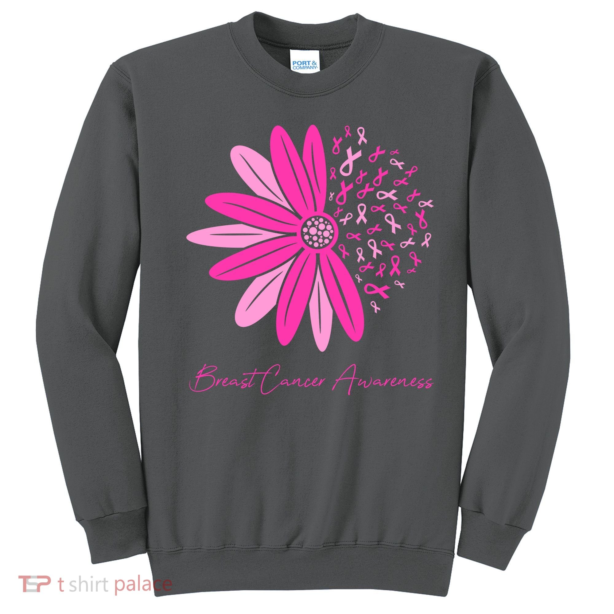 Breast Cancer Awareness Sunflower Ribbon Sweatshirt