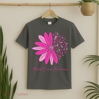 Breast Cancer Awareness Sunflower Ribbon T-Shirt thumb 2