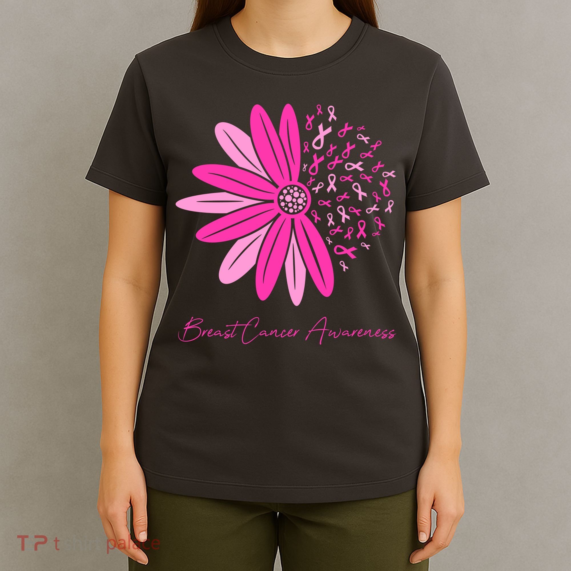 Breast Cancer Awareness Sunflower Ribbon T-Shirt