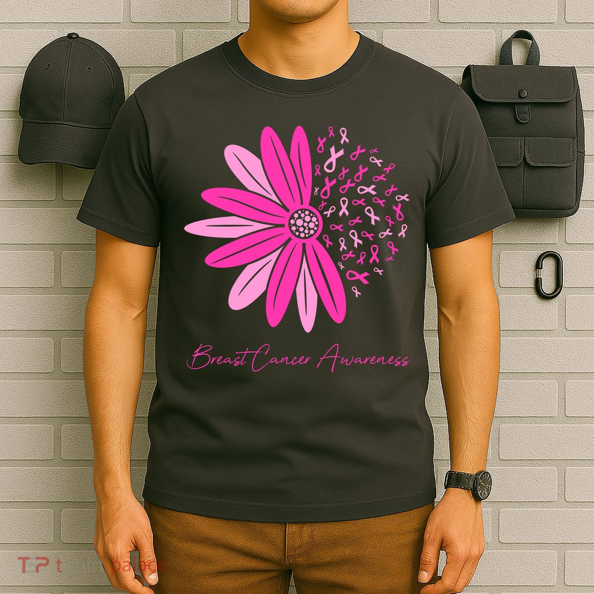 Breast Cancer Awareness Sunflower Ribbon T-Shirt