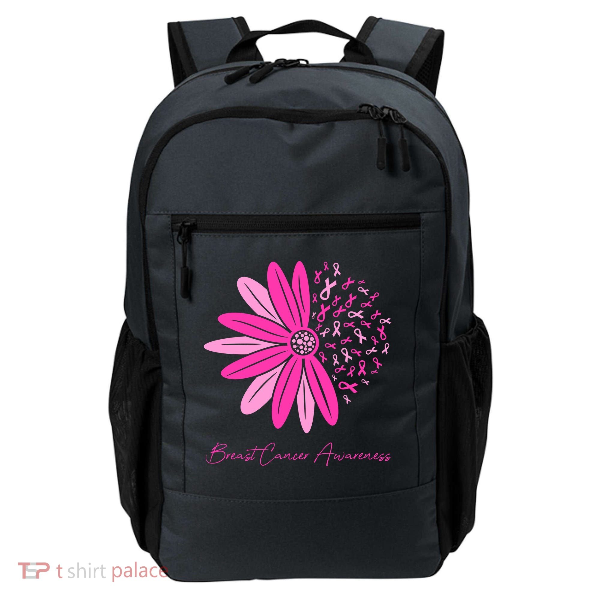 Breast Cancer Awareness Sunflower Ribbon Backpack