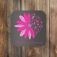 Breast Cancer Awareness Sunflower Ribbon Coaster thumb 0