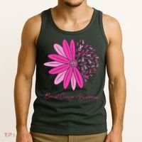 Breast Cancer Awareness Sunflower Ribbon Tank Top thumb 3