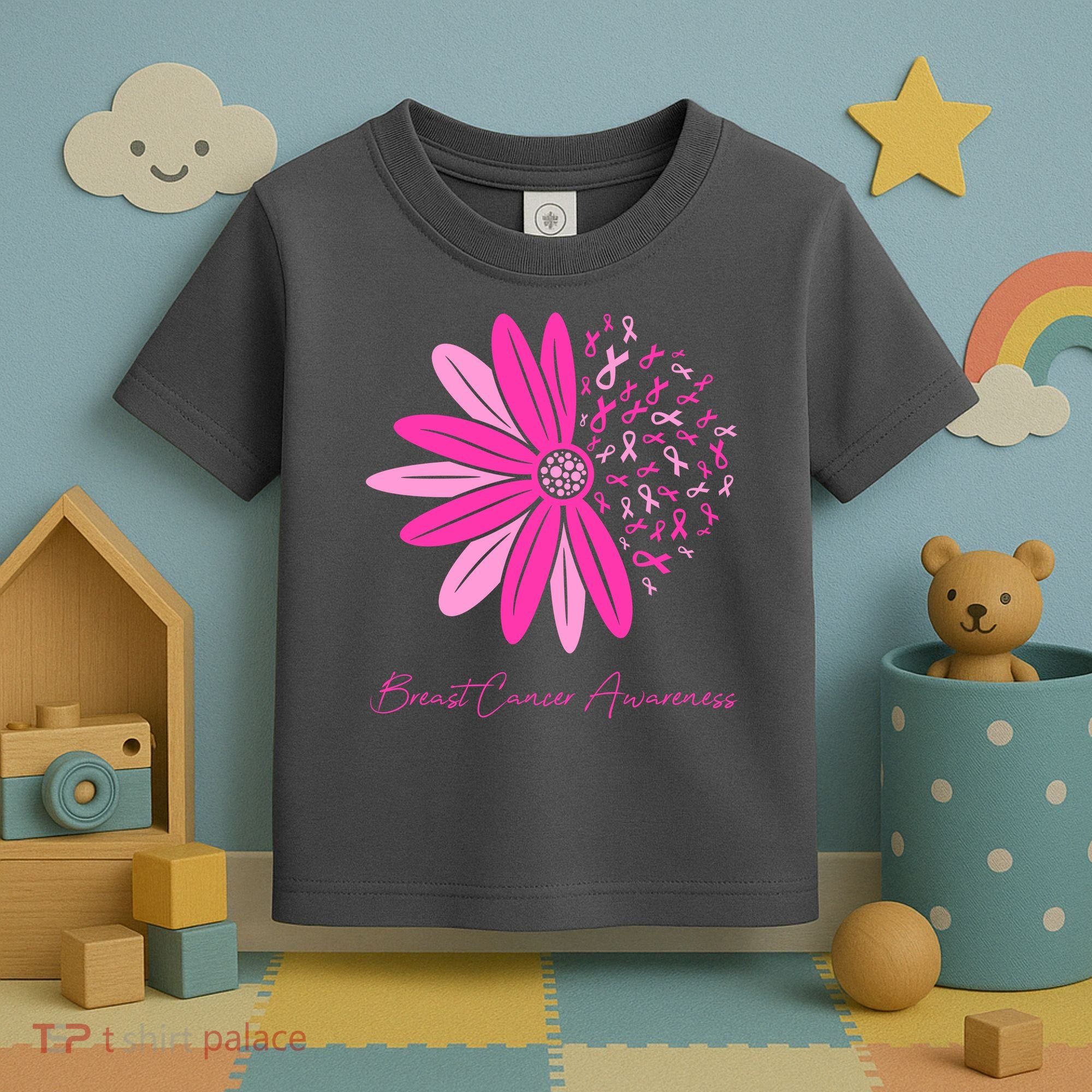 Breast Cancer Awareness Sunflower Ribbon Toddler T-Shirt