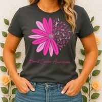 Breast Cancer Awareness Sunflower Ribbon Women's T-Shirt thumb 2