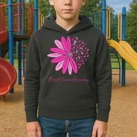 Breast Cancer Awareness Sunflower Ribbon Kids Hoodie thumb 2
