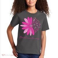 Breast Cancer Awareness Sunflower Ribbon Kids T-Shirt thumb 2
