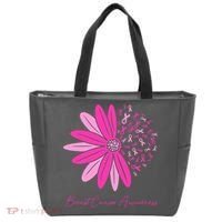 Breast Cancer Awareness Sunflower Ribbon Tote Bag thumb 0