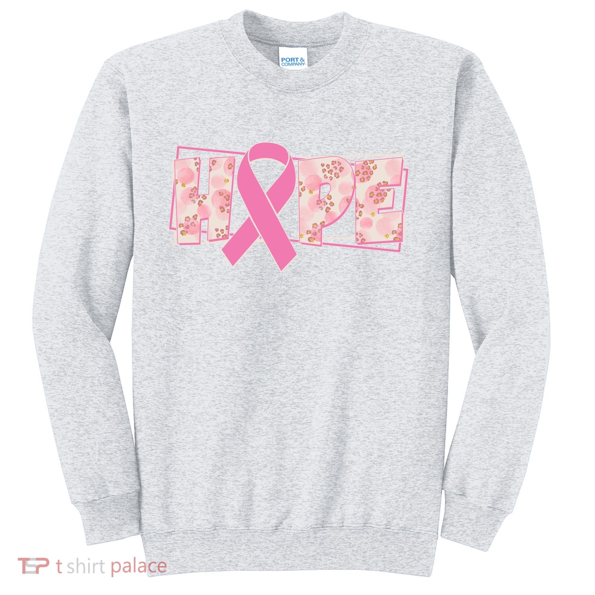 Breast Cancer Awareness Hope Leopard Print Sweatshirt