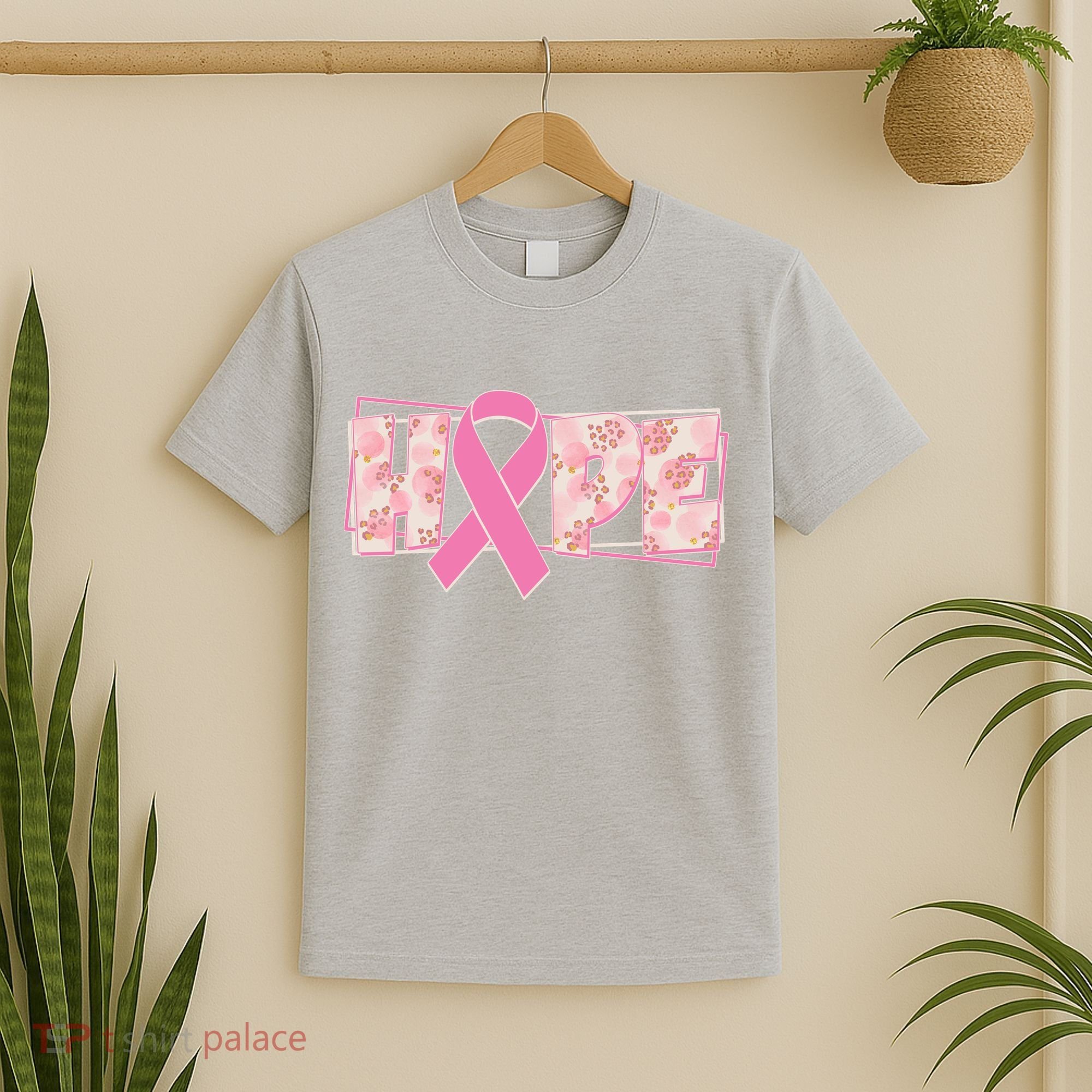 Breast Cancer Awareness Hope Leopard Print T-Shirt