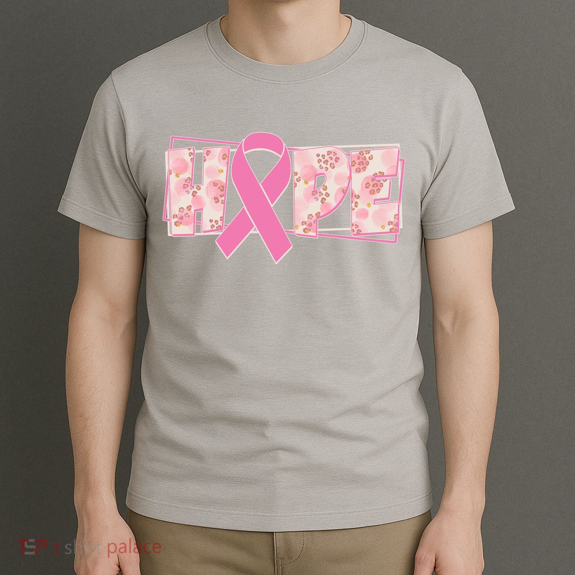 Breast Cancer Awareness Hope Leopard Print T-Shirt