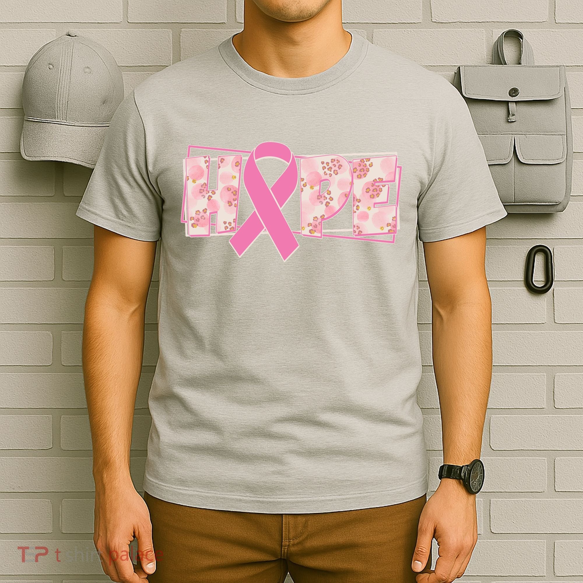 Breast Cancer Awareness Hope Leopard Print T-Shirt