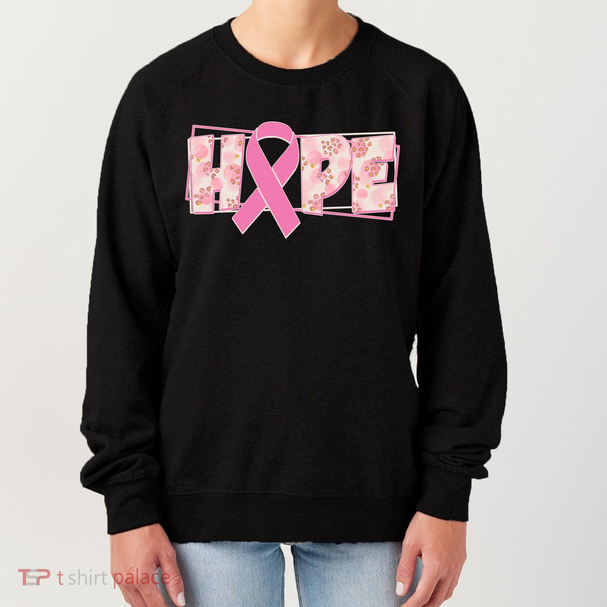 Breast Cancer Awareness Hope Leopard Print Women's Sweatshirt
