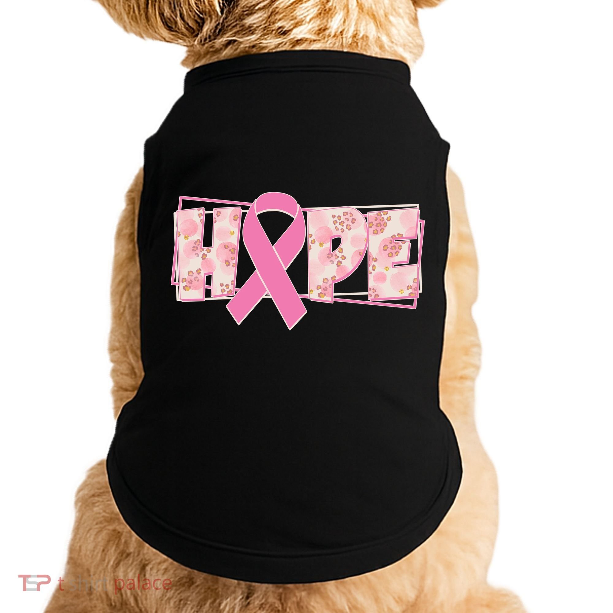 Breast Cancer Awareness Hope Leopard Print Doggie Tank