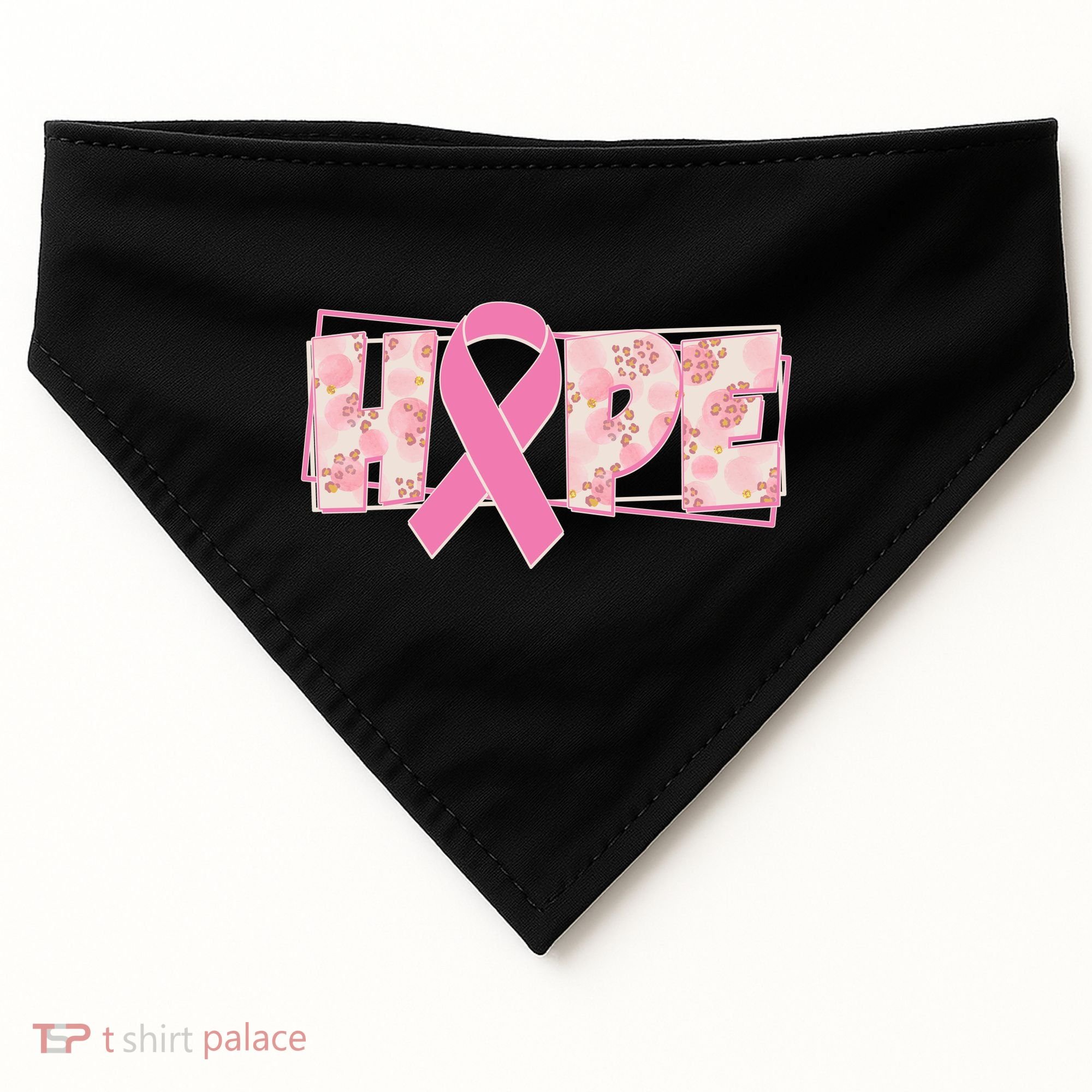 Breast Cancer Awareness Hope Leopard Print USA-Made Doggie Bandana