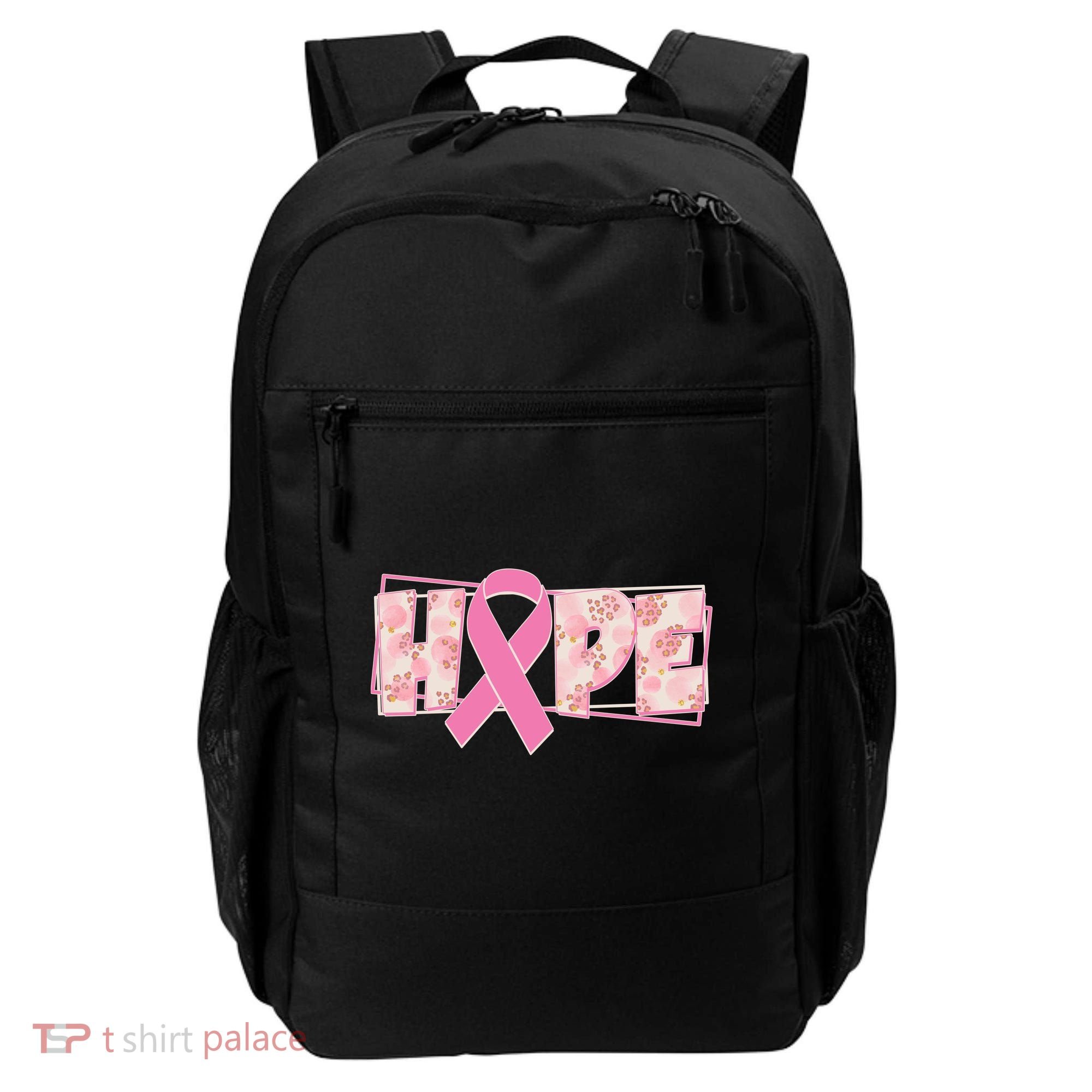 Breast Cancer Awareness Hope Leopard Print Backpack