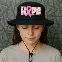 Breast Cancer Awareness Hope Leopard Print Bucket Hat thumb 3
