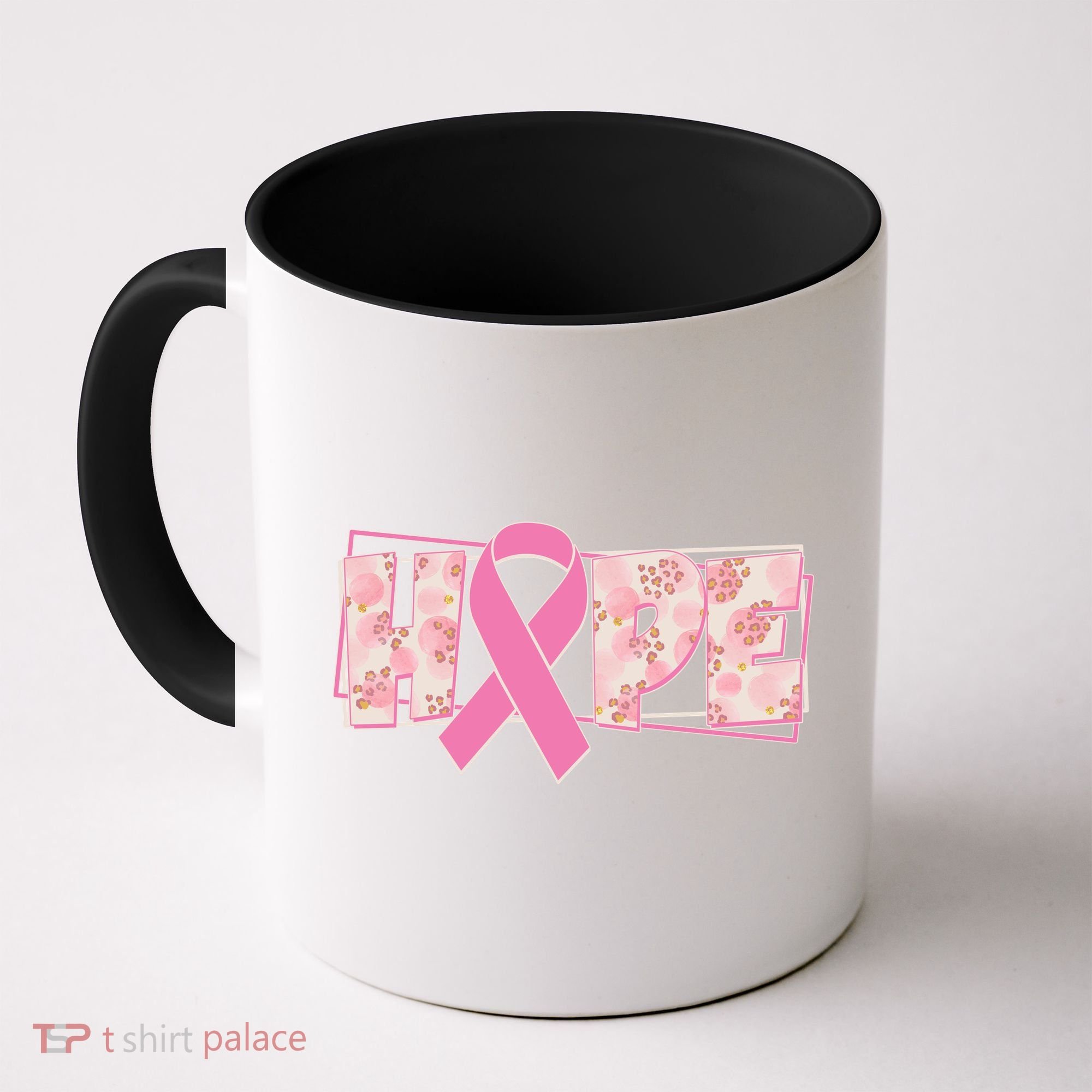 Breast Cancer Awareness Hope Leopard Print Coffee Mug