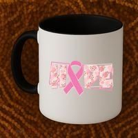 Breast Cancer Awareness Hope Leopard Print Coffee Mug thumb 2