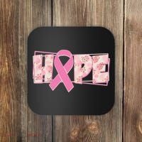 Breast Cancer Awareness Hope Leopard Print Coaster thumb 0