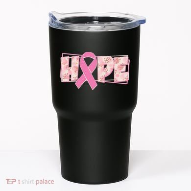 Breast Cancer Awareness Hope Leopard Print Tumbler