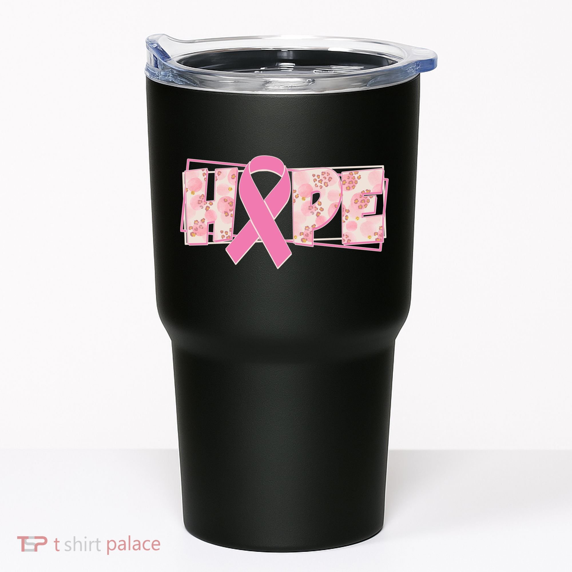 Breast Cancer Awareness Hope Leopard Print Tumbler