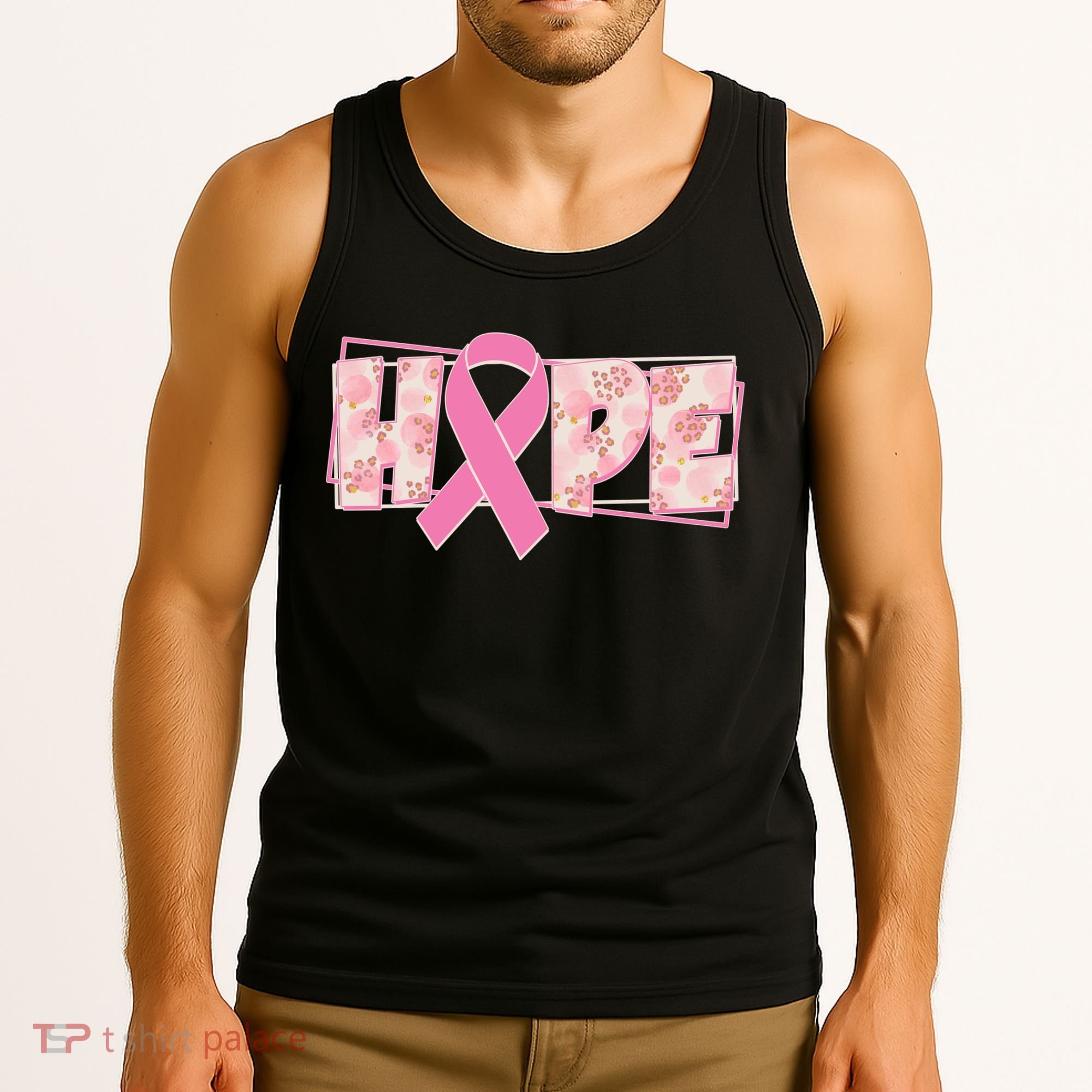 Breast Cancer Awareness Hope Leopard Print Tank Top
