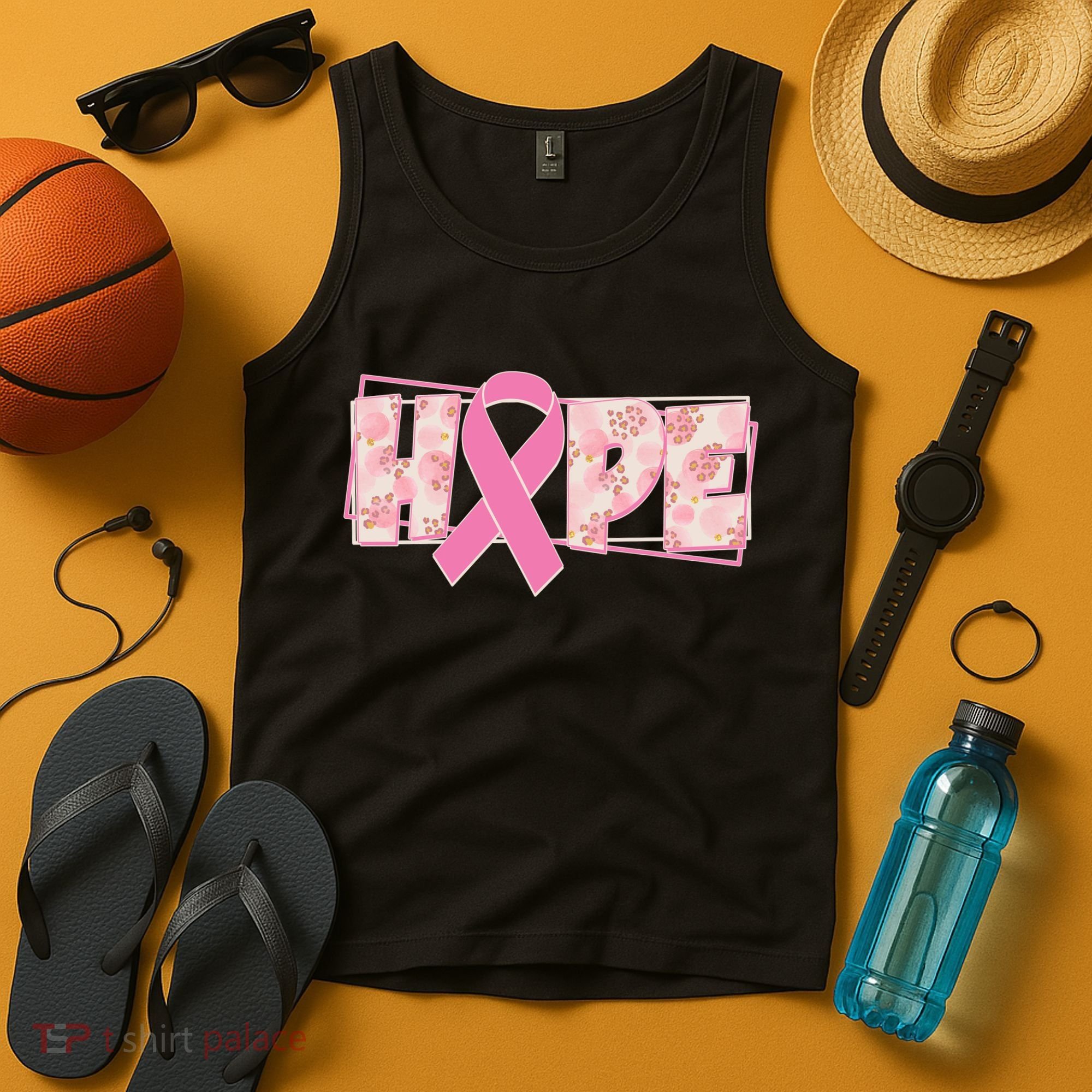 Breast Cancer Awareness Hope Leopard Print Tank Top
