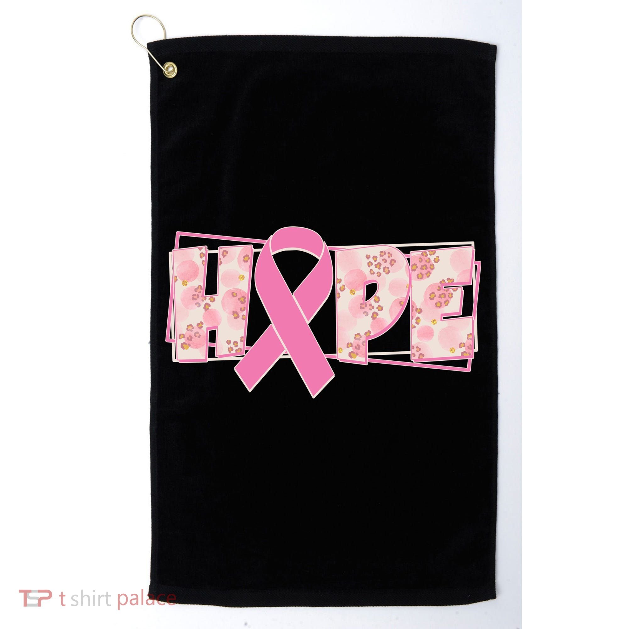 Breast Cancer Awareness Hope Leopard Print Golf Towel