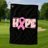 Breast Cancer Awareness Hope Leopard Print Golf Towel thumb 1