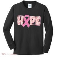 Breast Cancer Awareness Hope Leopard Print Kids Long Sleeve Shirt thumb 0