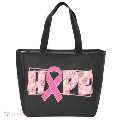 Breast Cancer Awareness Hope Leopard Print Tote Bag