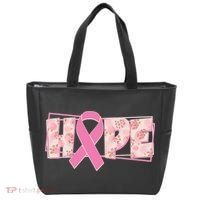 Breast Cancer Awareness Hope Leopard Print Tote Bag thumb 0