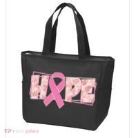 Breast Cancer Awareness Hope Leopard Print Tote Bag thumb 3