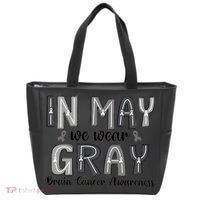 Brain Cancer Awareness Month In May We Wear Gray Tote Bag thumb 0