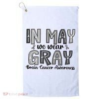 Brain Cancer Awareness Month In May We Wear Gray Golf Towel thumb 0