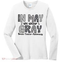 Brain Cancer Awareness Month In May We Wear Gray Women's Long Sleeve Shirt thumb 0