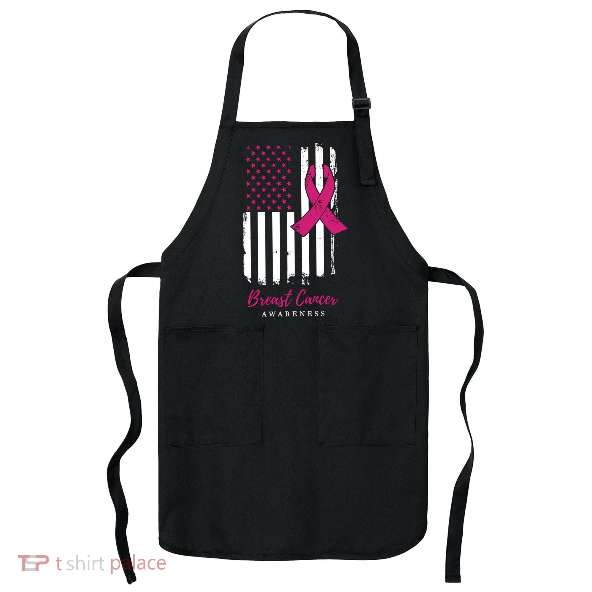 Breast Cancer Awareness US Flag Apron