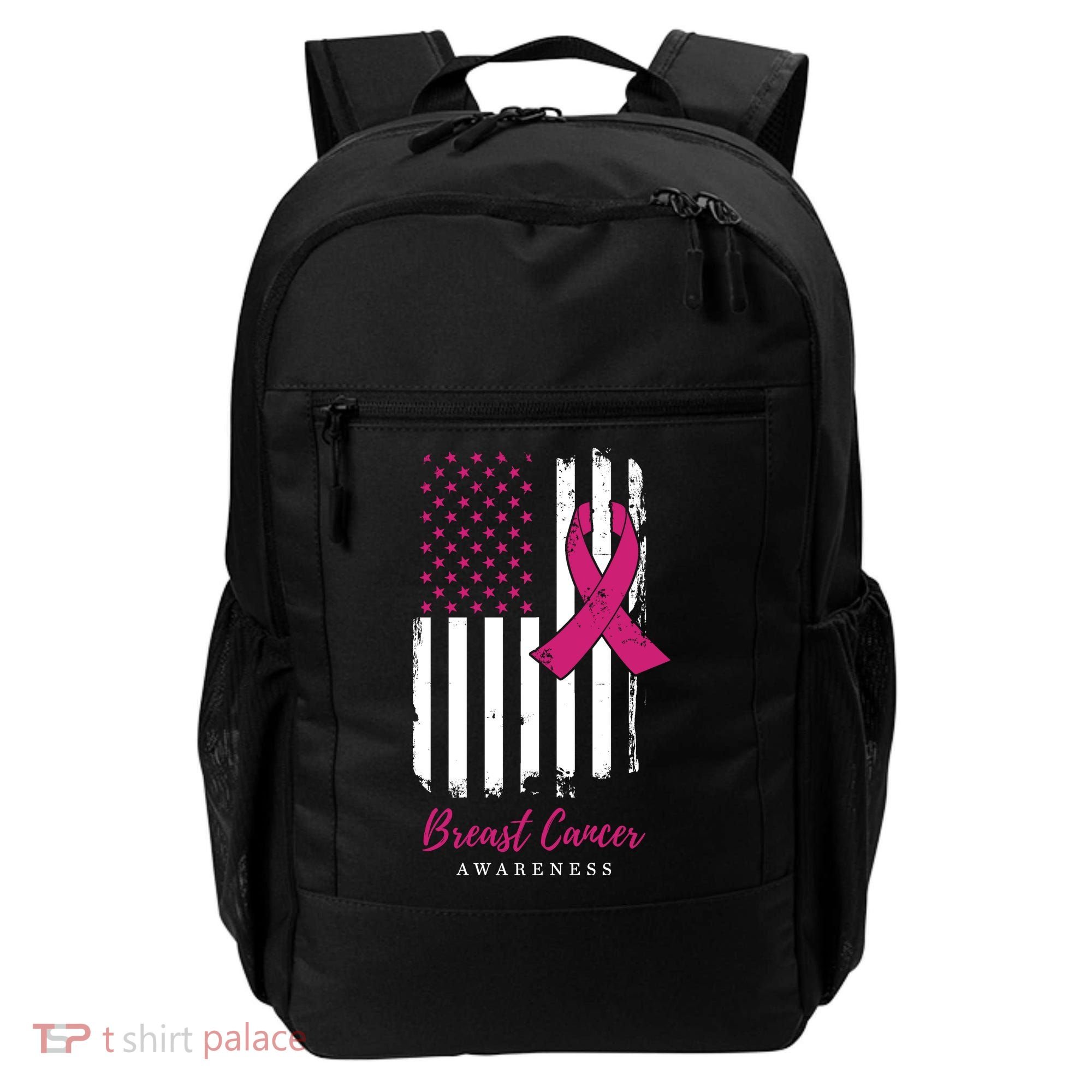Breast Cancer Awareness US Flag Backpack