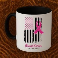 Breast Cancer Awareness US Flag Coffee Mug thumb 2