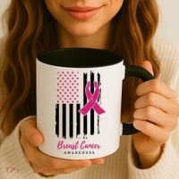 Breast Cancer Awareness US Flag Coffee Mug thumb 3