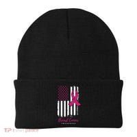 Breast Cancer Awareness US Flag Beanie thumb 0